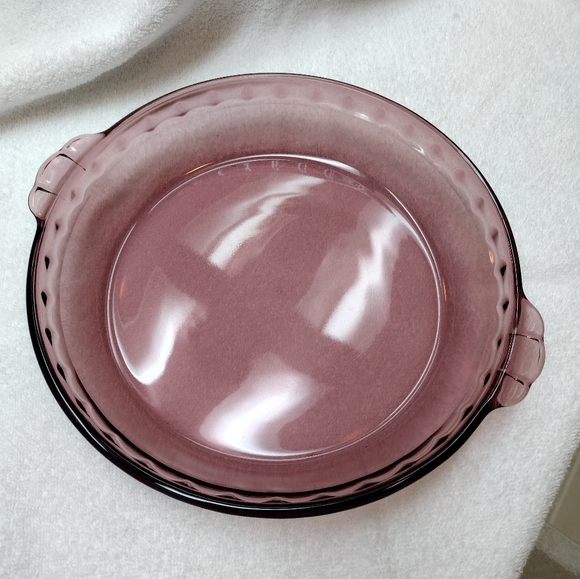 PYREX # 229 Glass Pie Dish 9.5" Cranberry Color Plate Bowl Serving Table Baking - Picture 10 of 10